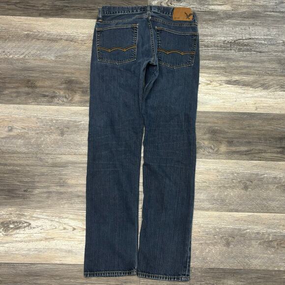 American Eagle Outfitters Dark Wash Blue Mens 31x30 Slim Fit Stretch Denim Jeans - Picture 3 of 12